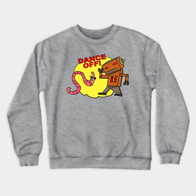 Robot vs. Worm Crewneck Sweatshirt by theo